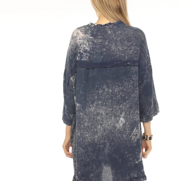 Denim jeans Mesh Exclusive Button Tunic Top - Picture 6 of 6